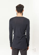 Load image into Gallery viewer, Cotton Henley in Blue Grey